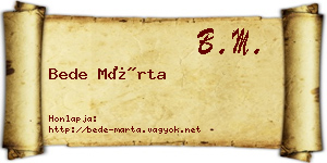Bede Márta névjegykártya